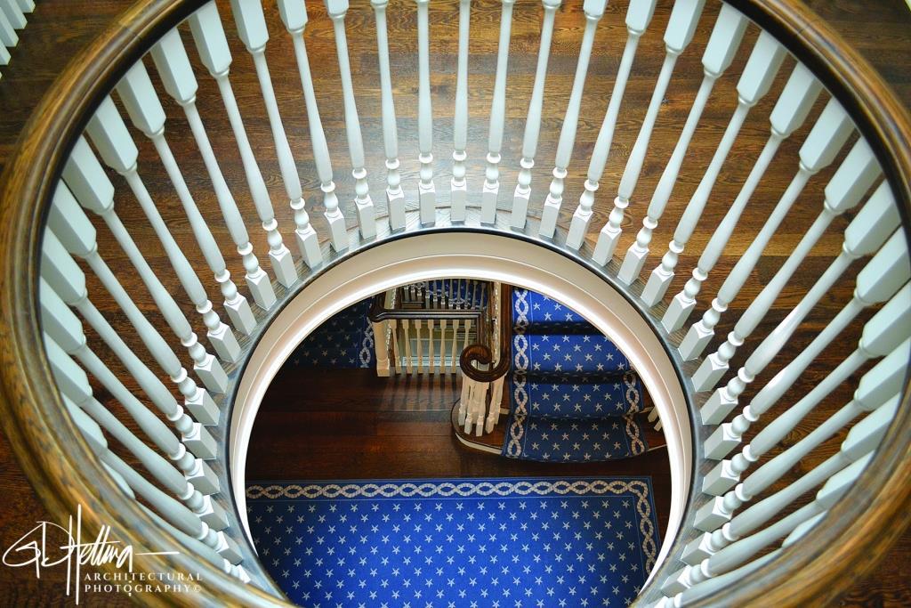 Interior stair in Lake Geneva, Wisconsin, photographed by Glenn Hettinger
